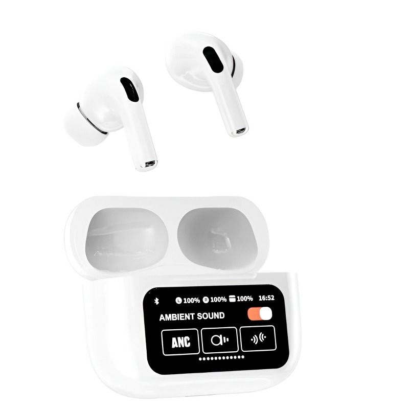 A9 Pro 2 Wireless Earbuds – Bluetooth with ANC+ENC, 4 Pcs Ear Tips, White View Gallery - Pakistan