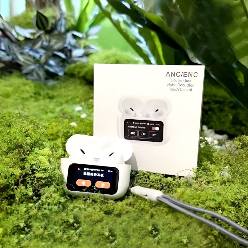 A9 Pro 2 Wireless Earbuds – Bluetooth with ANC+ENC, 4 Pcs Ear Tips, White View Gallery - Pakistan