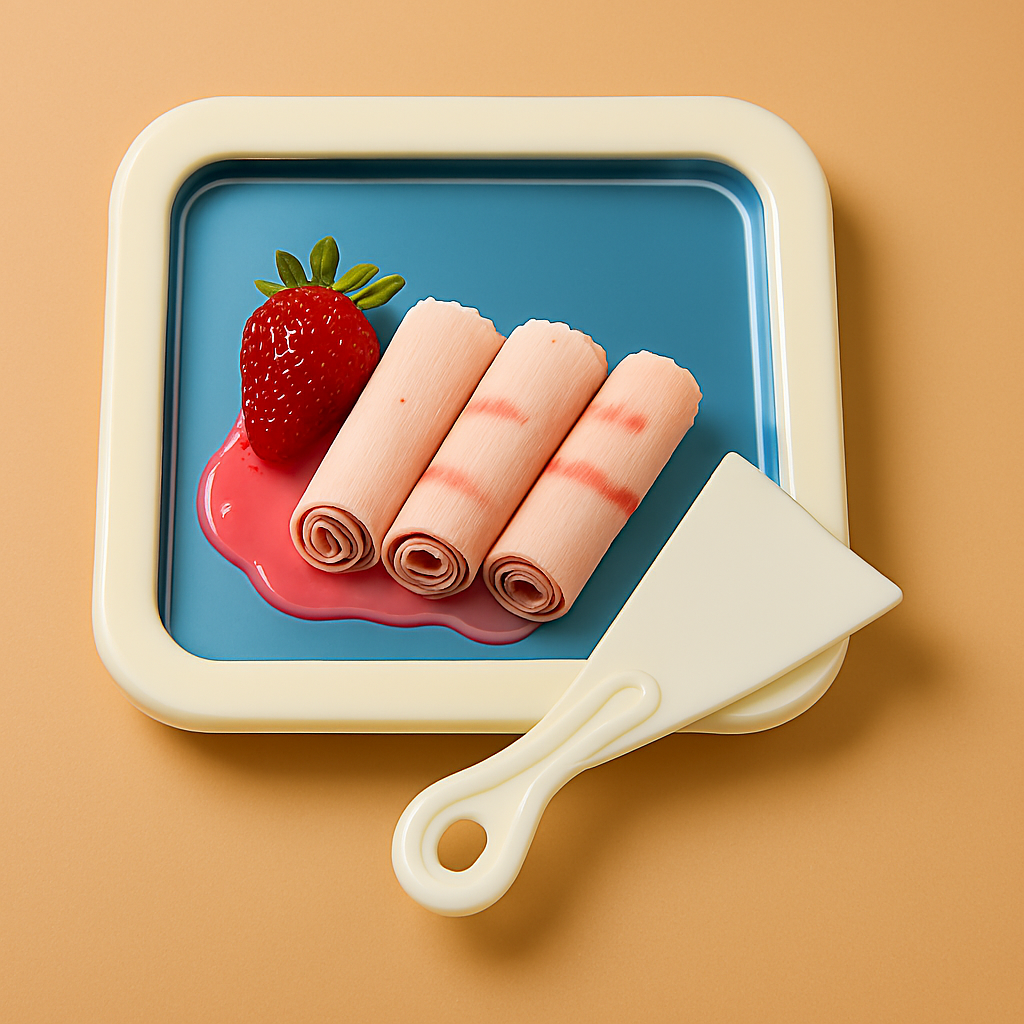 Rolled Ice Cream Maker Pan – DIY Frozen Yogurt & Dessert Plate with Scraper | 9.5 x 7.5 Inch Non-Stick Cooling Plate for Quick Homemade Ice Cream View Gallery - Pakistan