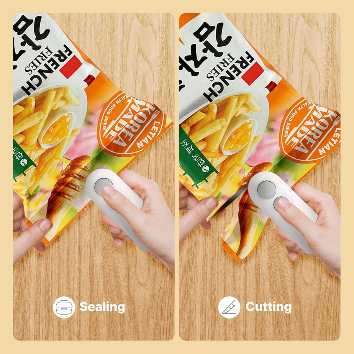 1 Pc Mini Heat Sealing Machine 2-in-1 Cutter & Sealer | USB Rechargeable Food Bag Sealer for Snacks & Storage (Random Color) View Gallery - Pakistan