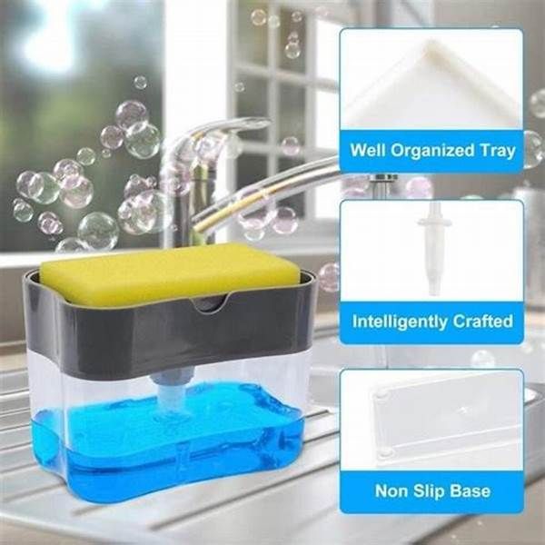 2-in-1 Soap Pump Dispenser with Sponge Holder – Kitchen Sink Liquid Soap Dispenser for Easy Dishwashing (Without Sponge) View Gallery - Pakistan