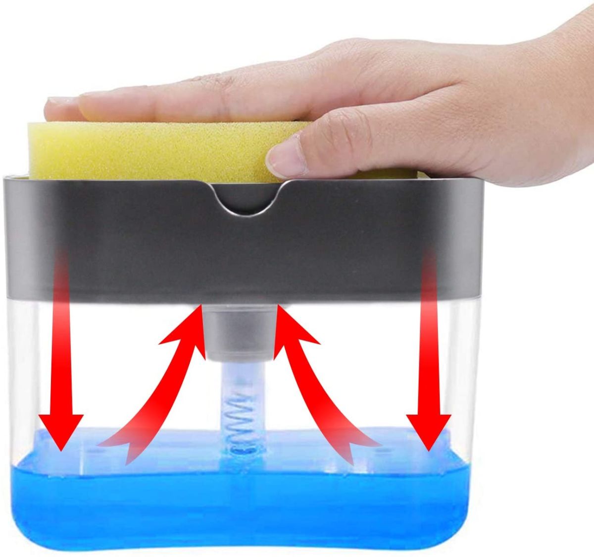 2-in-1 Soap Pump Dispenser with Sponge Holder – Kitchen Sink Liquid Soap Dispenser for Easy Dishwashing (Without Sponge) View Gallery - Pakistan