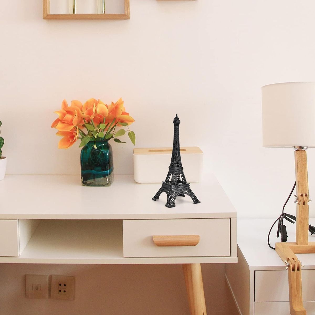 7-Inch Eiffel Tower Statue Home Decor | Bronze Alloy Metal Paris Landmark Model for Desk, Shelf & Gift View Gallery - Pakistan