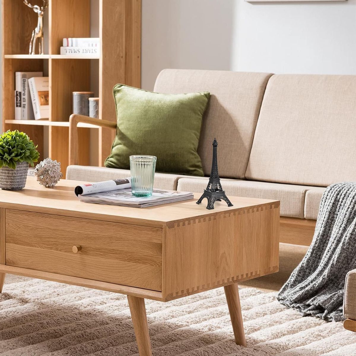 7-Inch Eiffel Tower Statue Home Decor | Bronze Alloy Metal Paris Landmark Model for Desk, Shelf & Gift View Gallery - Pakistan