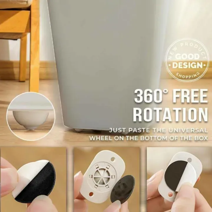 Quality Furniture Moving Wheel -  [4 Pcs] | Stainless Steel Mini Swivel Wheels With 360 Degree Rotation For Bins Storage Box View Gallery - Pakistan