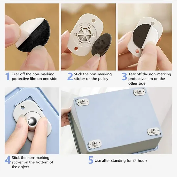 Quality Furniture Moving Wheel -  [4 Pcs] | Stainless Steel Mini Swivel Wheels With 360 Degree Rotation For Bins Storage Box View Gallery - Pakistan