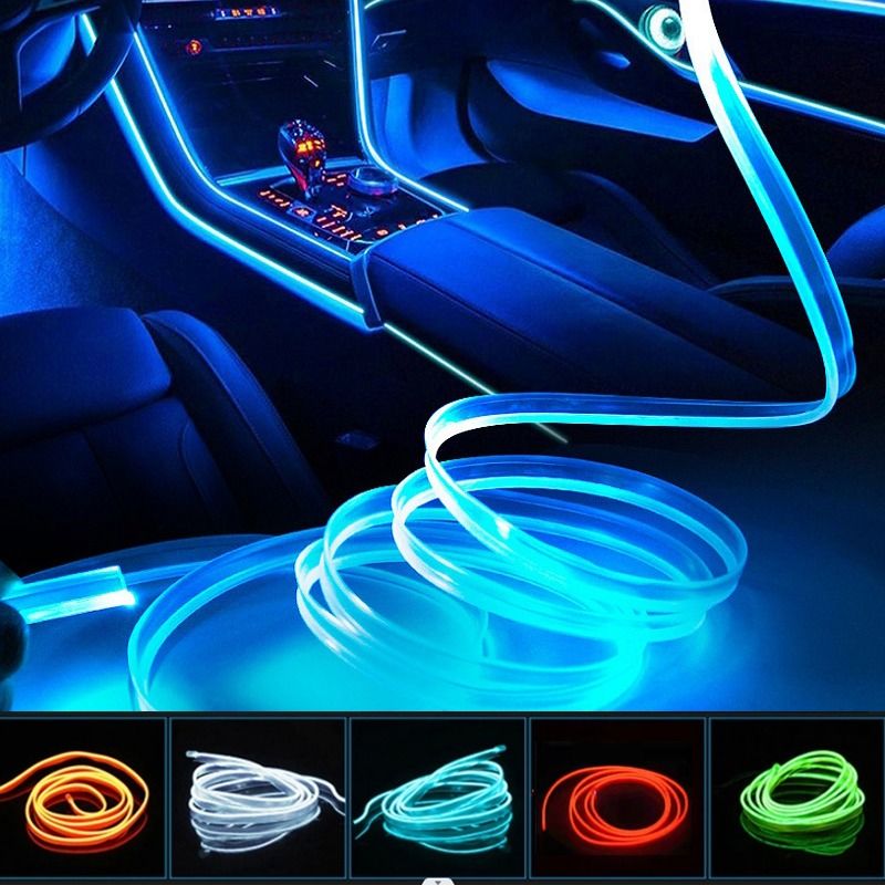 Car Dashboard Neon Light Strip – 3 Meter Flexible EL Wire with Easy Installation, Random Color View Gallery - Pakistan
