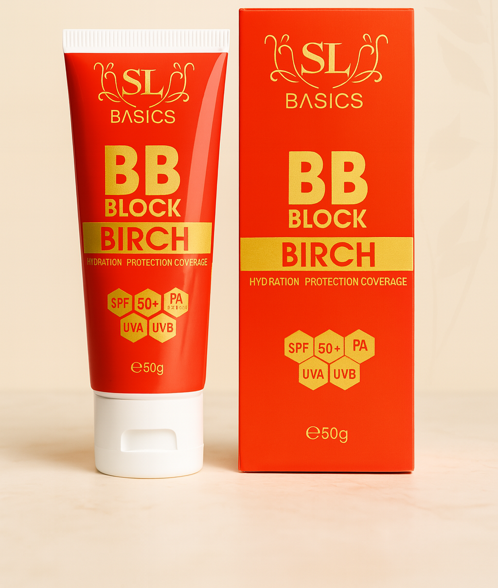 SL Basics BB Block SPF 50+ Tinted Sunscreen – Hydrating & Protective BB Cream with Vitamin E & Lotus Extract (50ml) View Gallery - Pakistan
