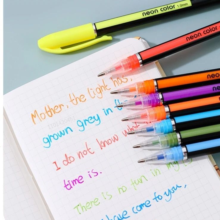 Gel Pen & Highlighter Set | 12 Pens | 1.0mm Color Pen Set for Art, Journaling & School Supplies View Gallery - Pakistan