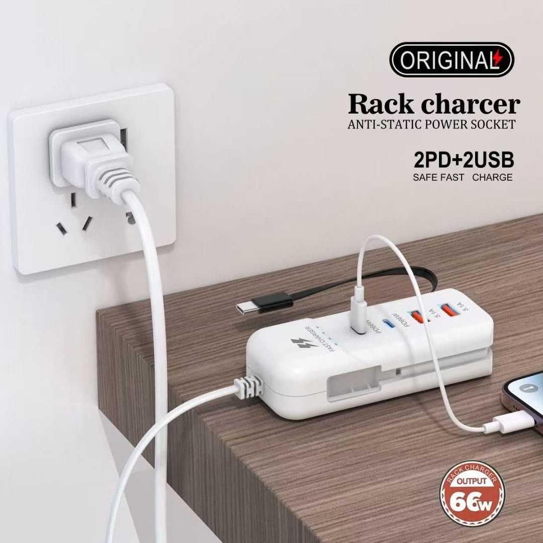 PD 66W USB Fast Charger with Type-C Cable – 5.1A High-Speed Charging Adapter View Gallery - Pakistan