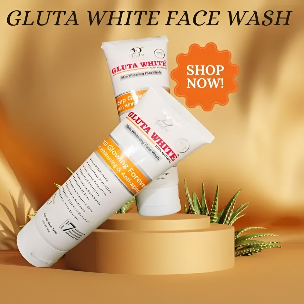 Gluta White 100% Natural Skin Whitening & Anti-Aging Face Wash 100g – Gentle Cleanser For Bright, Smooth & Youthful Skin View Gallery - Pakistan