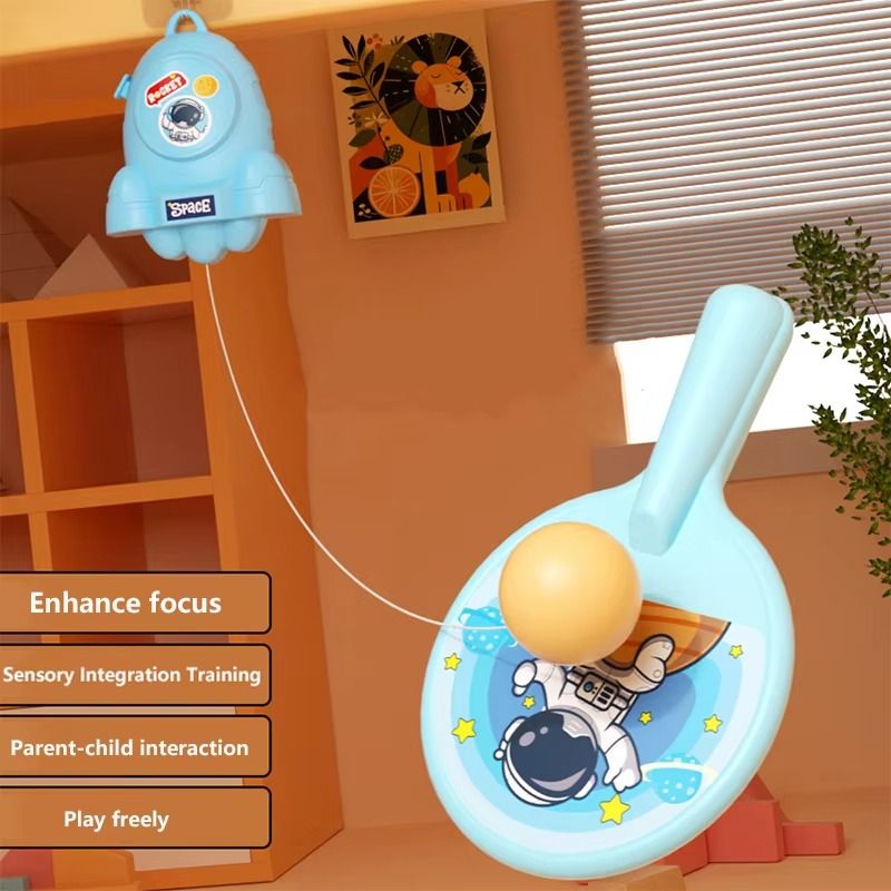 Hanging Ping Pong Game Set – Table Tennis Self Training Kit with 2 Rackets & Practice Ball, Parent-Child Interactive Kids Sports Toy (Random Color) View Gallery - Pakistan