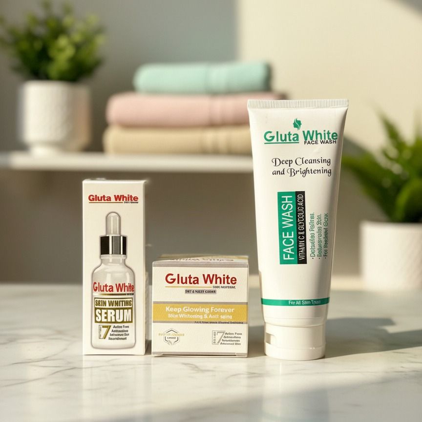 Gluta Facewash 100ml & Gluta Serum 30ml Deal – Skin Brightening, Anti-Aging, Deep Cleansing & Nourishing Skincare Combo View Gallery - Pakistan