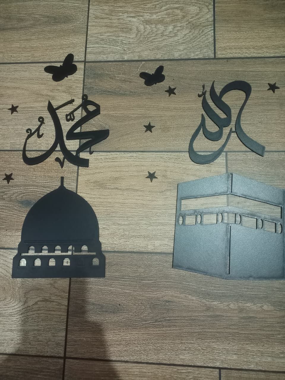3D Islamic Wall Art – Allah & Muhammad Calligraphy | Kaaba & Masjid Design | 15-Inch Decorative Sticker for Home & Office View Gallery - Pakistan