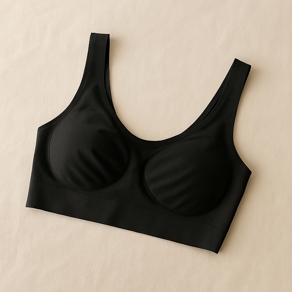 Ladies Air Bra – Soft Jersey Fabric, Plain Non-Padded Design, Comfortable &amp; Lightweight Everyday Wear Lingerie in Black Color (Stretchable Size) View Gallery - Pakistan