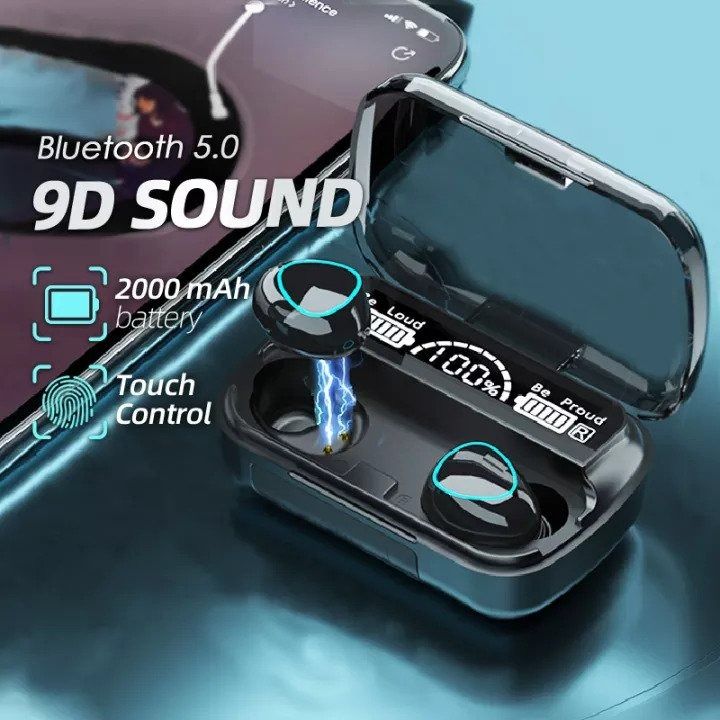 DaMix Original M10 Bluetooth Earbuds – Wireless Earphones with LED Display &amp; Power Bank Case View Gallery - Pakistan