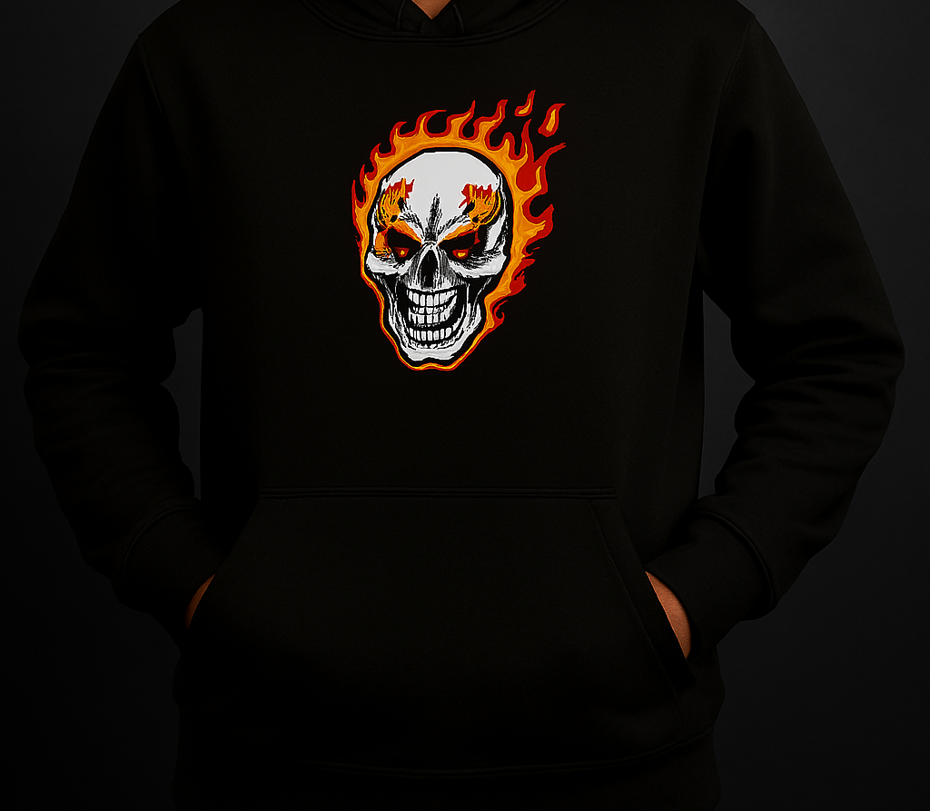 New Summer Collection Full Black Hoodie with Ghost Skull Print for Men and Boys – Comfortable, Trendy &amp;amp; Casual Wear