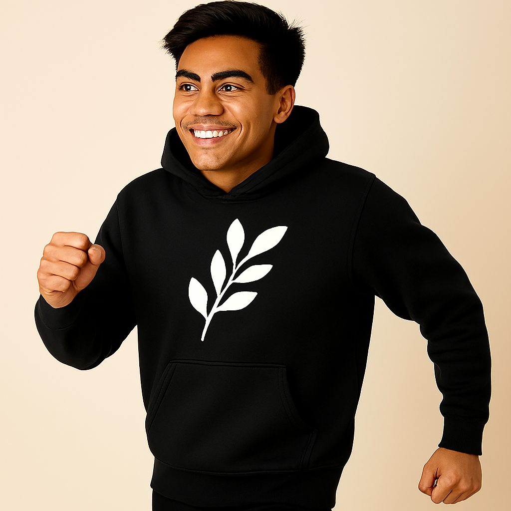 Comfortable Printed Black Hoodie for Men – Premium Fabric &amp; Fit View Gallery - Pakistan