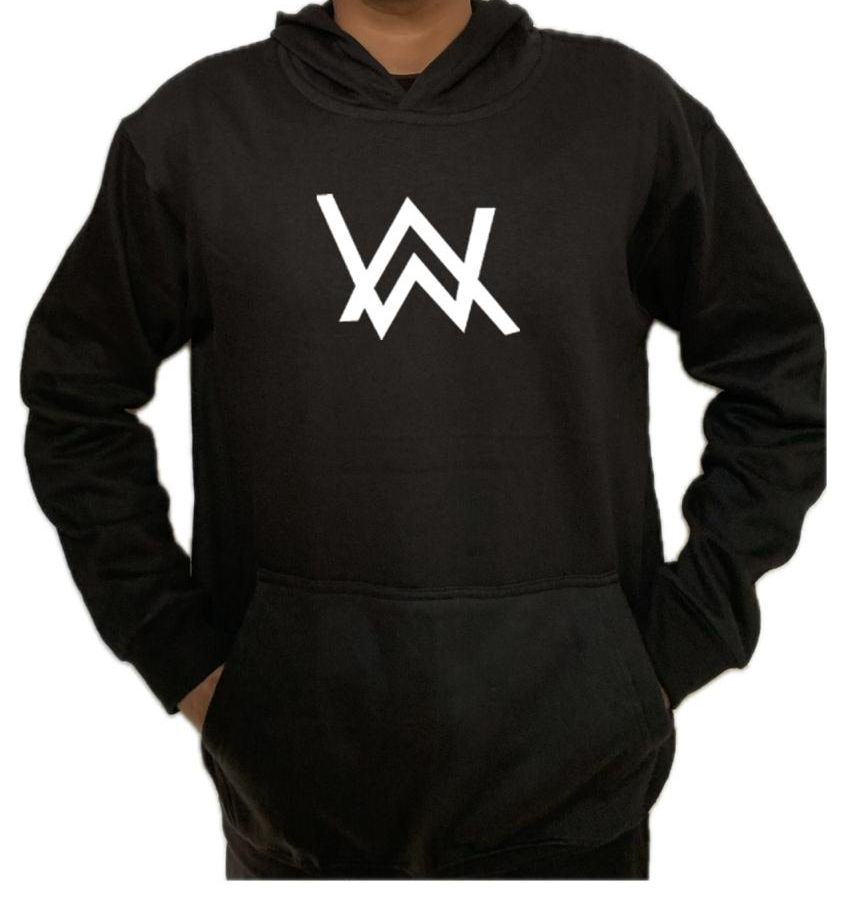 New Summer Collection Full Black Hoodie with WA Print for Men and Boys – Comfortable, Fashionable &amp; Casual Wear View Gallery - Pakistan