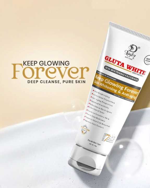 Gluta White 100% Natural Skin Whitening &amp; Anti-Aging Face Wash 100g – Gentle Cleanser for Bright, Smooth &amp; Youthful Skin View Gallery - Pakistan
