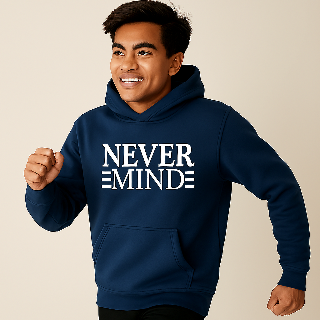 Printed Hoodie for Men – Never Mind Design, Soft Fabric, Fashionable &amp; Casual Wear View Gallery - Pakistan