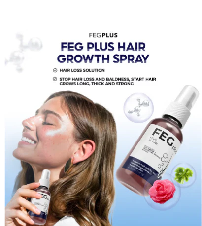 FEG PLUS Hair &amp; Beard Growth Serum Spray 50ml | Seaweed Extract, Rosemary, Redensyl, Anagain &amp; Minoxidil | Anti Hair Loss, Regrowth Treatment View Gallery - Pakistan
