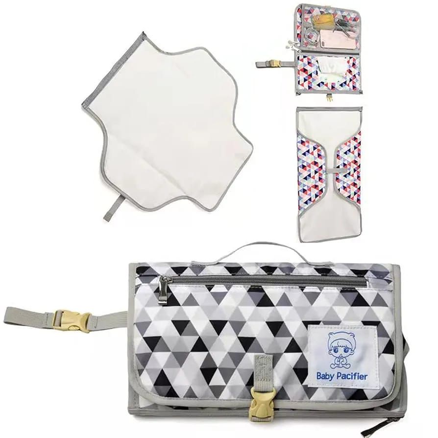 Diaper Pouch (Waterproof), Baby Product Storage, Stroller Bag, Mother's Bag, Diaper Changing Sheet, Baby Shower Gift (random color) View Gallery - Pakistan