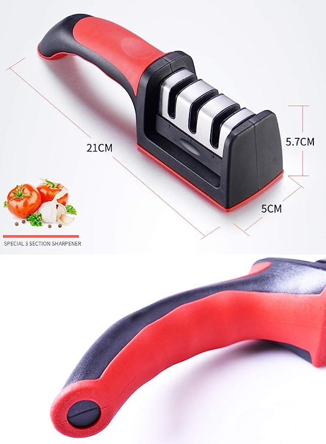 3-in-1 Knife Sharpener With Fruit And Meat Knife Peeler.3-Stage Diamond Coated Knife Sharpener,Kitchen Helper Three-piece Knife Sharpener Set With a Knife Ceramic peeler View Gallery - Pakistan