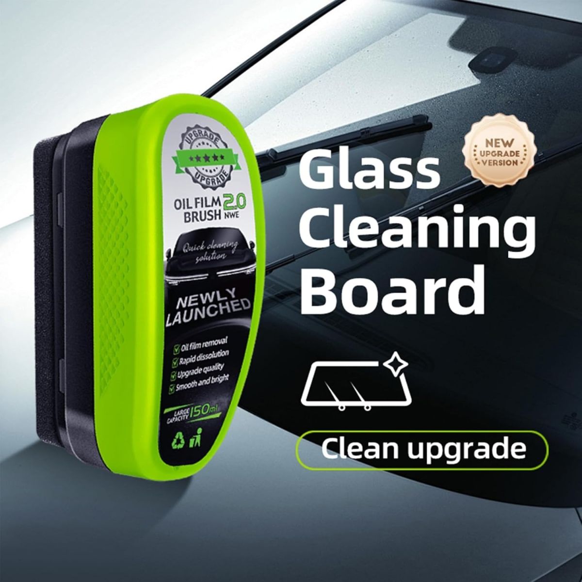 Universal Glass Cleaner,clear Vision Car Glass Oil Film Cleaner Brush For Windshield | Bottle also  Included View Gallery - Pakistan