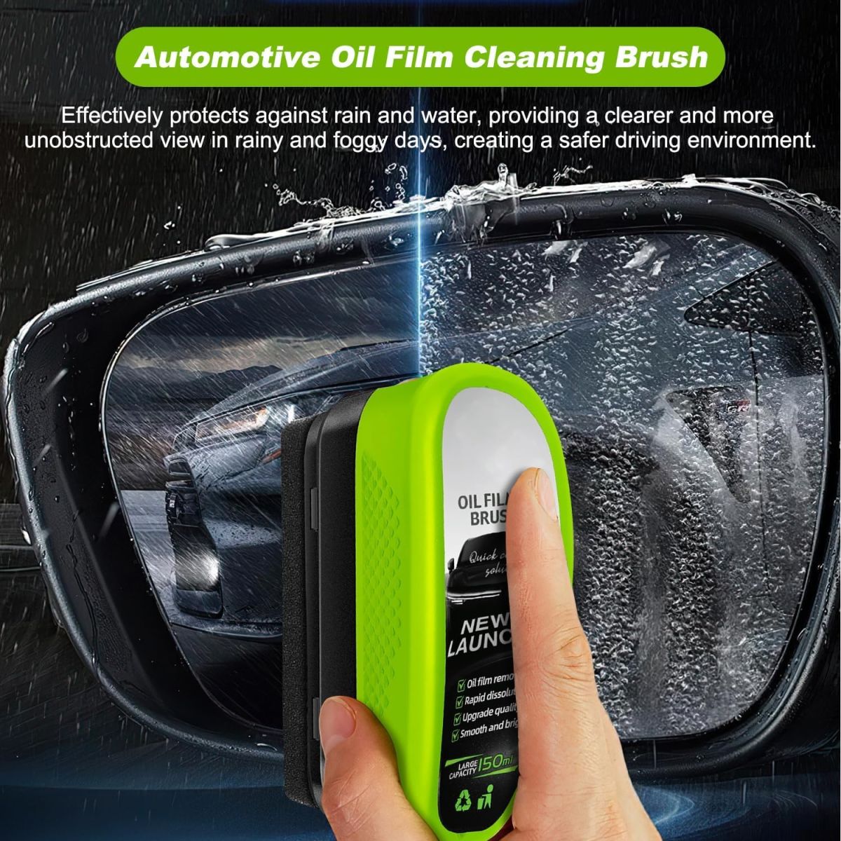 Universal Glass Cleaner,clear Vision Car Glass Oil Film Cleaner Brush For Windshield | Bottle also  Included View Gallery - Pakistan