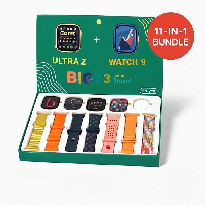 i50 New Model Smart Watch Bundle – 7 Original Straps, 2 Premium Watches &amp;amp; 2 Protective Covers