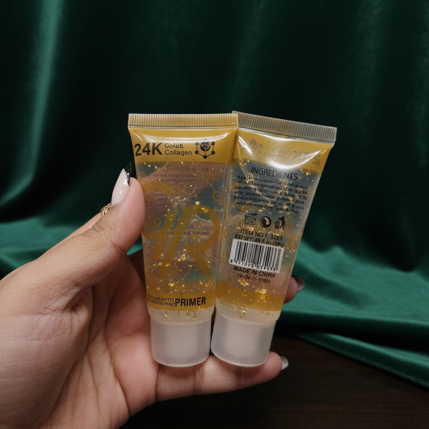 GR 24K Gold &amp;amp; Collagen Primer – Radiance Boosting Liquid Makeup Base, Smooth Finish, Long-Lasting Hydration, 40ml