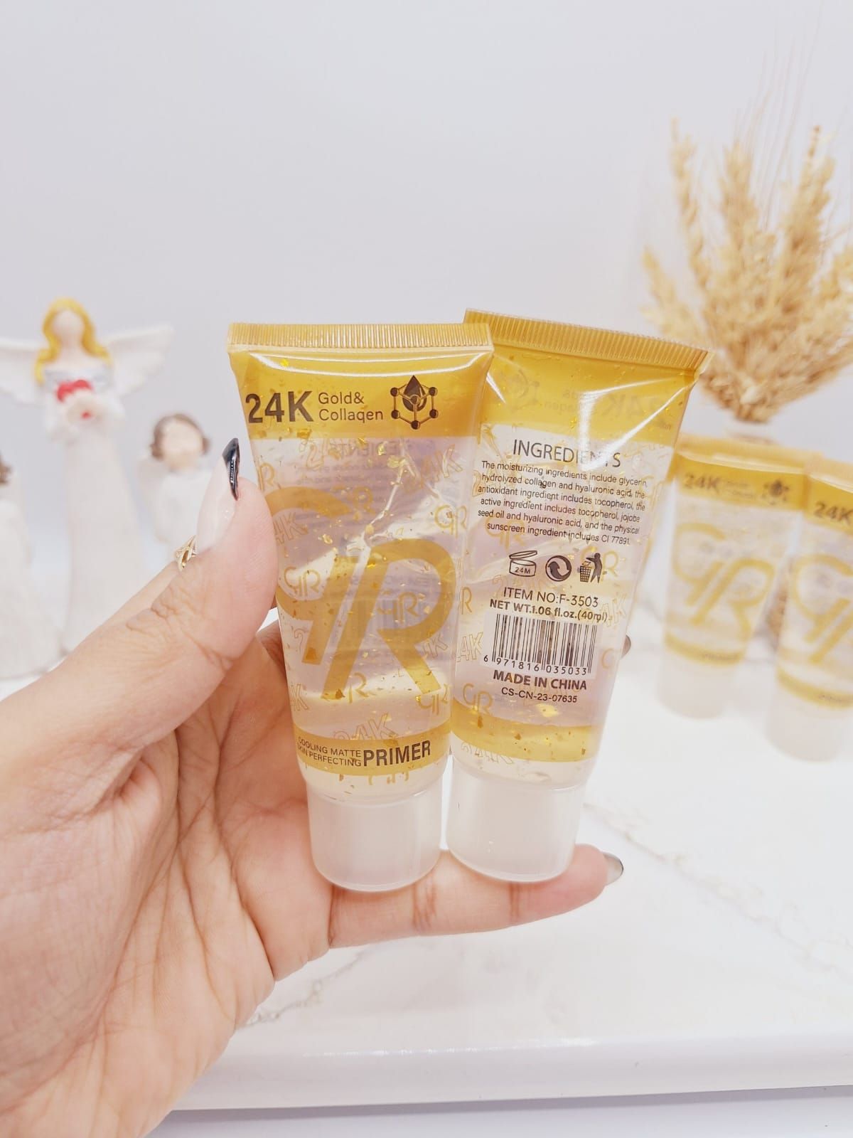 GR 24K Gold &amp; Collagen Primer – Radiance Boosting Liquid Makeup Base, Smooth Finish, Long-Lasting Hydration, 40ml View Gallery - Pakistan