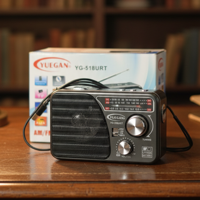 YUEGAN YG-518URT 3-Band Portable Radio with USB/TF MP3 Player, Aux Input, Flashlight &amp;amp; Rechargeable Battery – AM/FM/SW