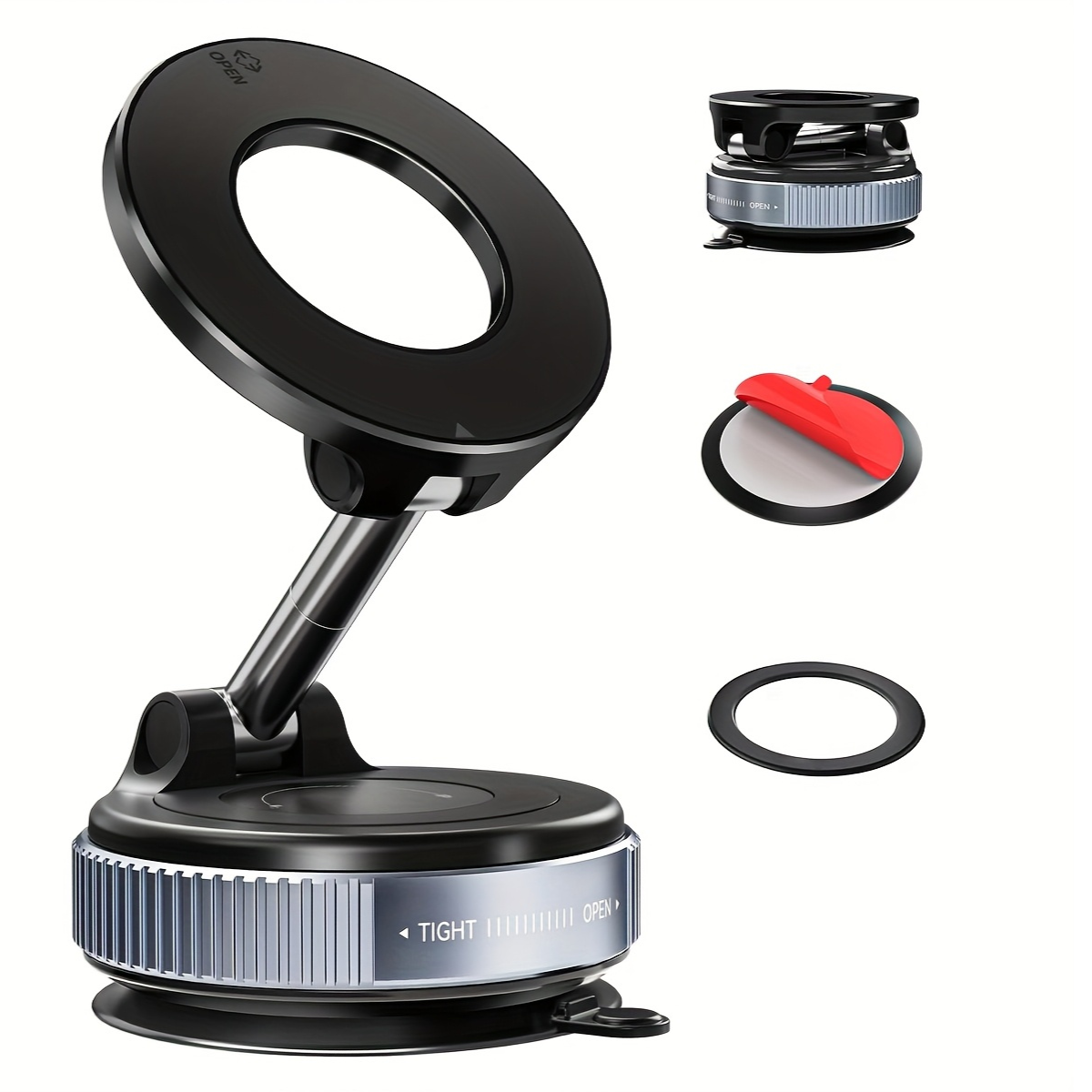 Adjustable Mobile Suction Holder – Strong Grip Phone Mount for Car, Desk, Kitchen &amp; Bedside Use View Gallery - Pakistan
