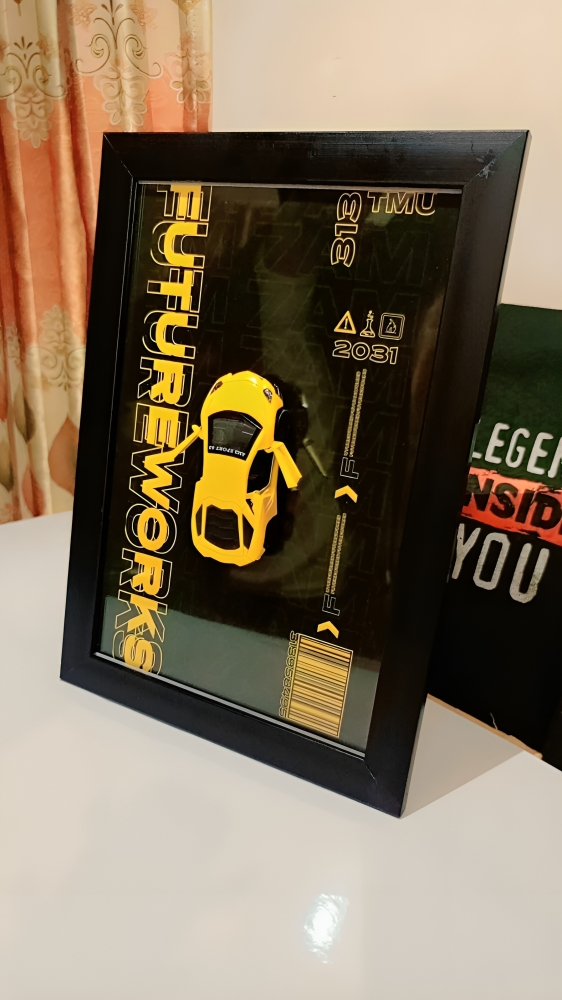 Metallic Car Wall Frame - Modern Home Decor Art View Gallery - Pakistan