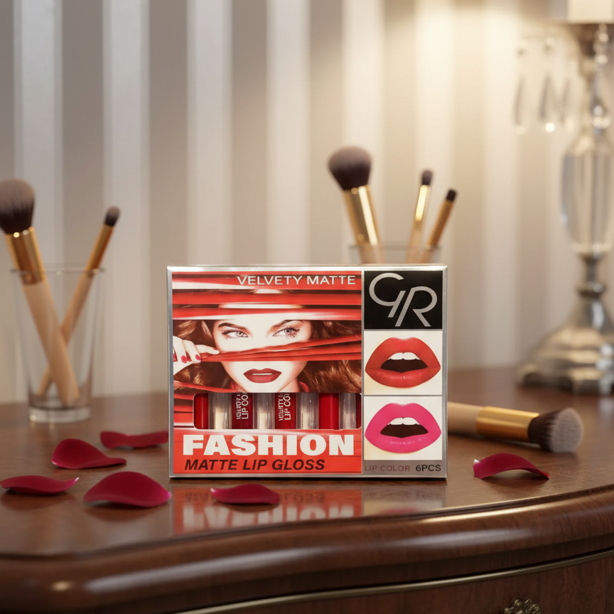 6 Pcs Lip Gloss Set – Liquid Formula with Shades of Red, Smooth Application, Long-Lasting Shine &amp; Moisture, Perfect for Everyday &amp; Party Makeup View Gallery - Pakistan