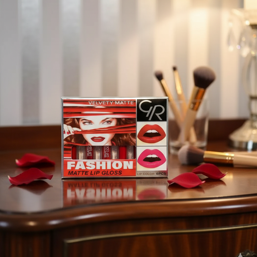 6 Pcs Lip Gloss Set – Liquid Formula with Shades of Red, Smooth Application, Long-Lasting Shine &amp; Moisture, Perfect for Everyday &amp; Party Makeup View Gallery - Pakistan