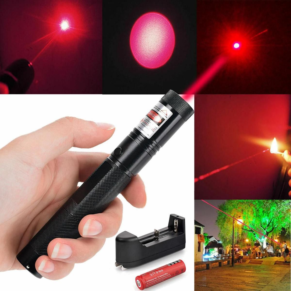 Laser 303 High Power Red Laser Pointer – Long Range Beam with Key Lock, Rechargeable 18650 Battery &amp; Charger, Durable Aluminum Alloy Body View Gallery - Pakistan