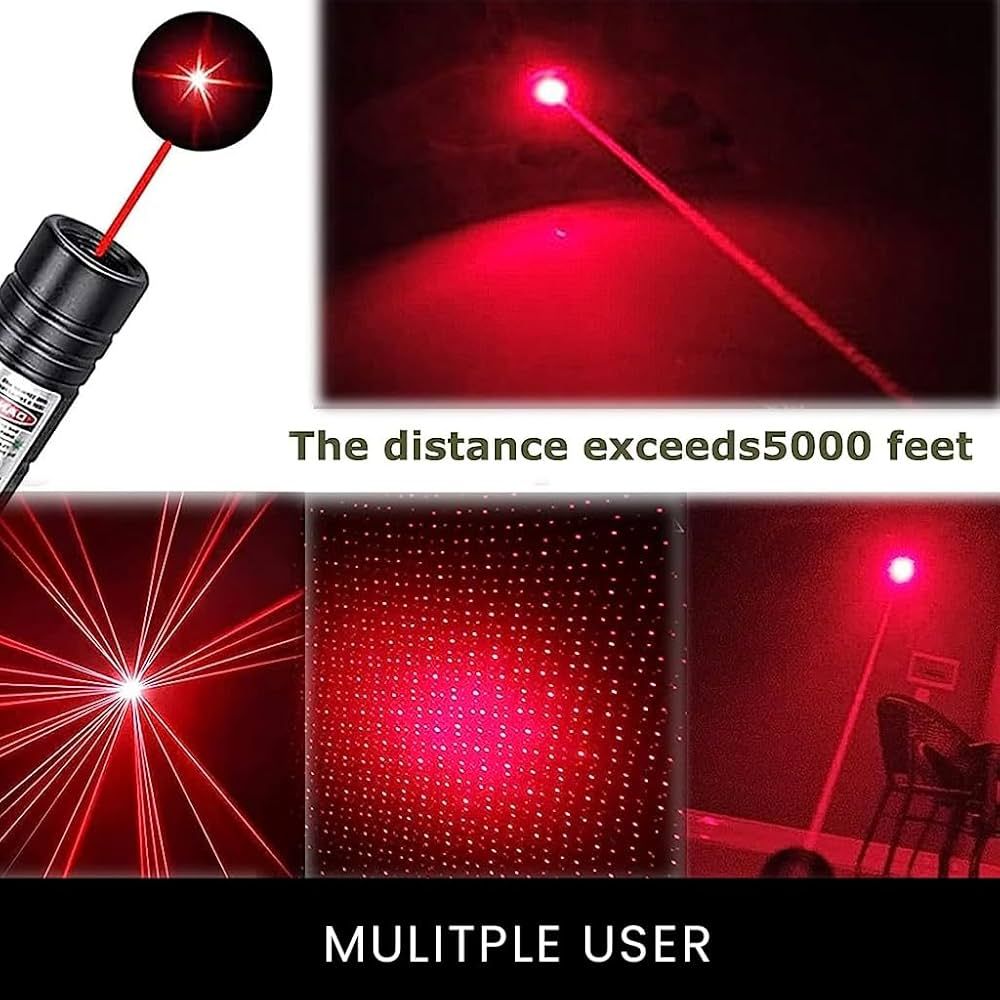 Laser 303 High Power Red Laser Pointer – Long Range Beam with Key Lock, Rechargeable 18650 Battery &amp; Charger, Durable Aluminum Alloy Body View Gallery - Pakistan