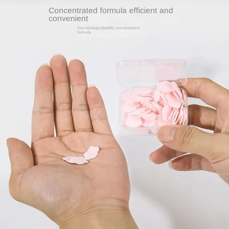 Pack of 2 Portable Disposable Soap Tablets – 50 Sheets per Box, Travel-Friendly Soap Paper (Random Color) View Gallery - Pakistan