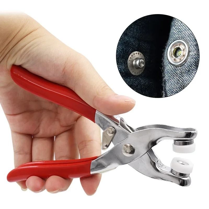 Plier Tool with 50 Sets Metal Snap Buttons – Thickened Snap Fastener Kit for DIY Crafting, Sewing, Leather, Bags, Clothes &amp; Accessories, Durable &amp; Easy to Use Installation View Gallery - Pakistan