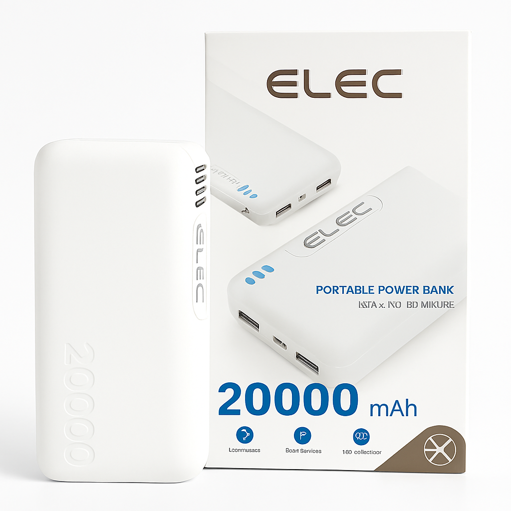 Elec 20000mAh Power Bank – PD Fast Charging, High-Capacity Portable Charger View Gallery - Pakistan