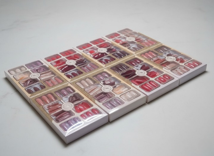 96 Pcs Fake Nails Set – Nude, Red &amp; Multicolor ABS Plastic Nail Tips, Durable &amp; Easy-to-Apply, Smooth Finish for DIY Nail Art &amp; Professional Manicure View Gallery - Pakistan