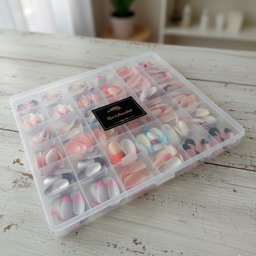 288 Pcs French Nails Set – Multicolor ABS Plastic Nail Tips, Smooth &amp; Even Coverage, Durable, Easy-to-Apply, Perfect for DIY &amp; Professional Manicures View Gallery - Pakistan