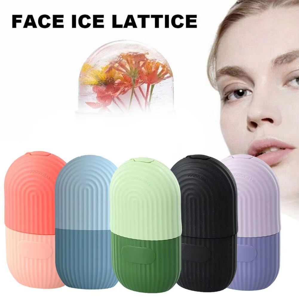 Ice Roller Facial Massager | Silicone Cleansing Ice Lattice | Ice Cube Roller with Scrub (Random Color) View Gallery - Pakistan