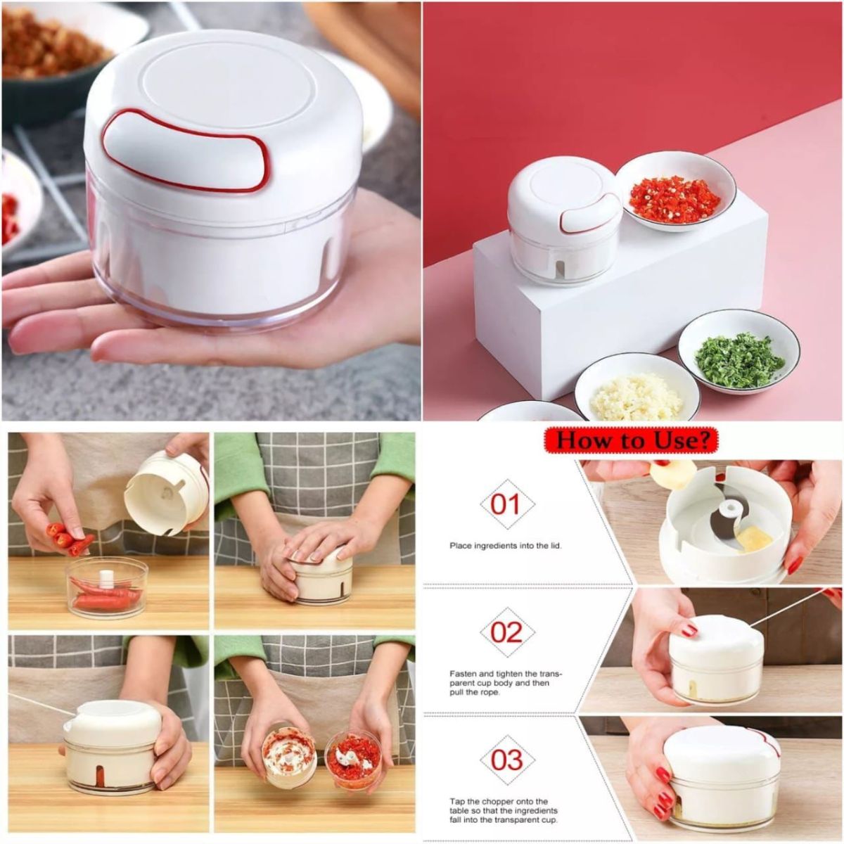 Mini Chopper Hand-power Food Chopper Mincer Mixer Blender View Gallery - Pakistan