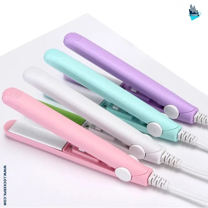 Mini Hair Straightener – Lightweight &amp; Portable Travel Styling Tool | Medium Heat | High/Low Speed Settings | Corded Electric | Multicolor | ABS Plastic View Gallery - Pakistan