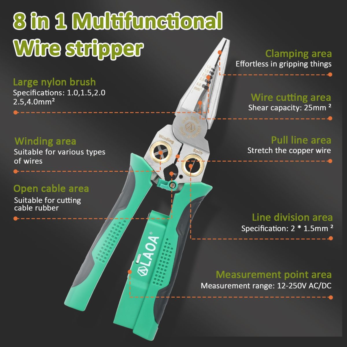 8-in-1 Wire Stripper &amp; Voltage Tester – Multi-Purpose Electrical Tool for Professionals View Gallery - Pakistan