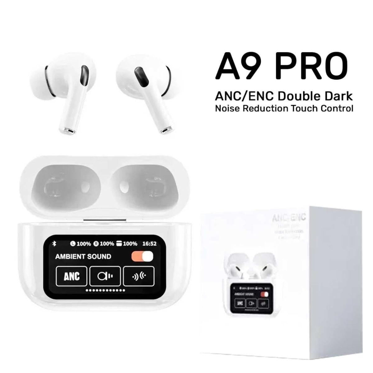 AirPods A9 Pro – ANC &amp; ENC Noise Reduction, Touch Control, Boosted Bass, Wireless Earbuds for Android &amp; iOS View Gallery - Pakistan
